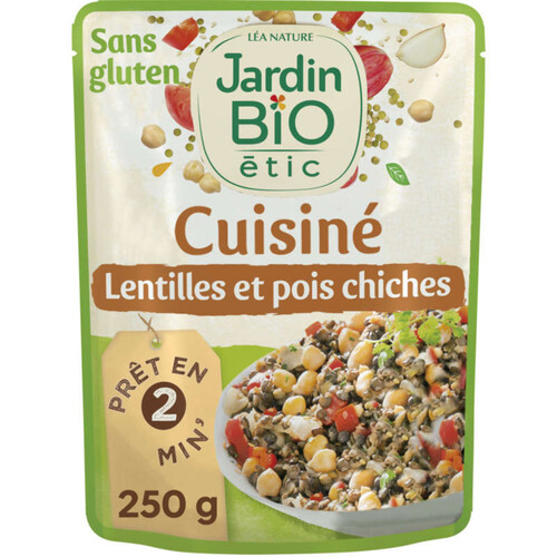 Jardin Bio Lentilles Et Pois Chiches Cuisinés 250g