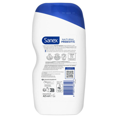 Sanex Gel douche Natural Prebiotic Hypoallergénique 425 ml