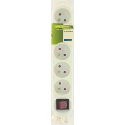 Trefilaction Bloc 5 Prises 16A Avce Interrupteur Blanc