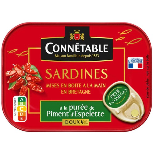 Connétable Sardines Au Piment D'Espelette Doux 115g