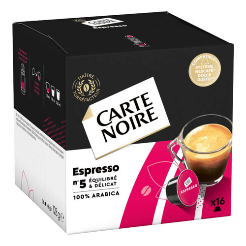 Carte Noire Café Espresso Intensité 5 16 Capsules 128G