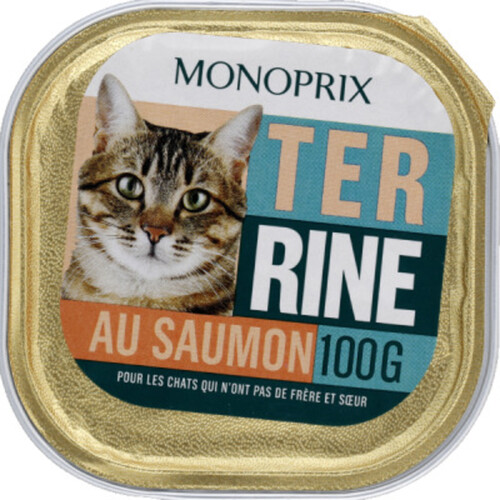 Monoprix Terrine De Saumon, Pour Chats 100G