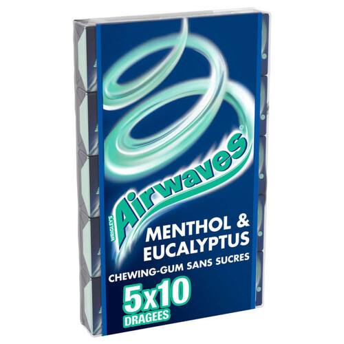 Airwaves Chewing-gum au menthol et eucalyptus sans sucres 70g