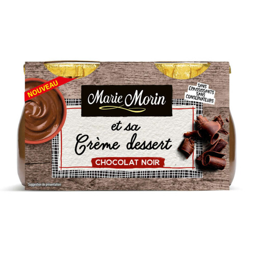 Marie Morin Crème Dessert au Chocolat Noir 2x130g