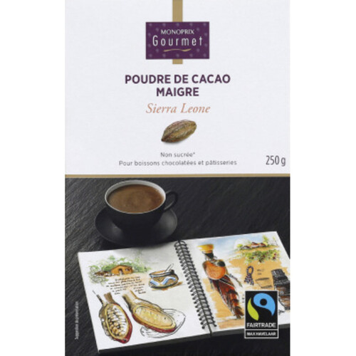 Monoprix Gourmet Poudre De Cacao Maigre Sierra Leone 250G