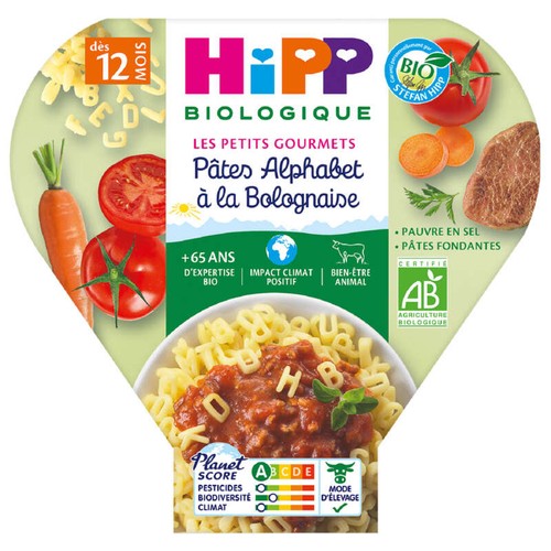 Les Petits Gourmets pâtes alphabet à la bolognaise bio assiette dès 12 mois 230g