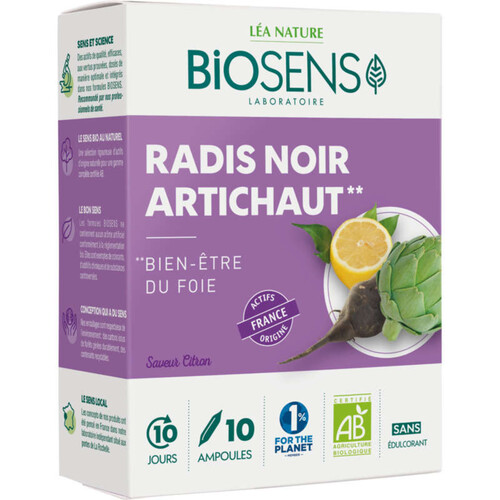 Biosens Ampoules Radis Noir Artichaut Bio X10