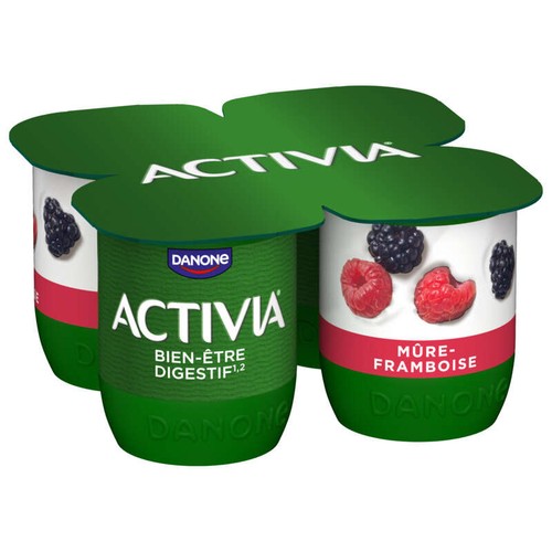 Activia Yaourt aux fruits mûre-framboise bifidus 4x125g