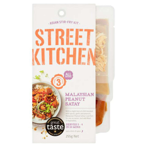 Street Kitchen Kit de Repas Poulet Cacahuète Satay Malais 4 sachets 255g