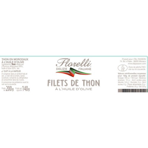 Florelli Thon en morceaux 200g