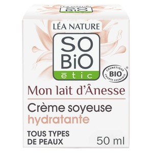 SO'BIO Étic Crème Soyeuse Hydratante Lait d'Anesse 50ml