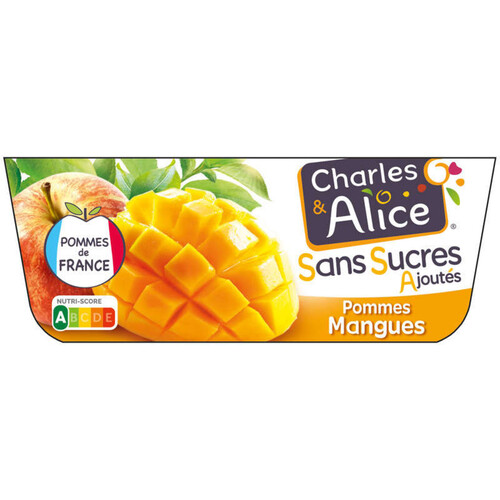 Charles & Alice Desserts fruités pommes et mangues 4x100g