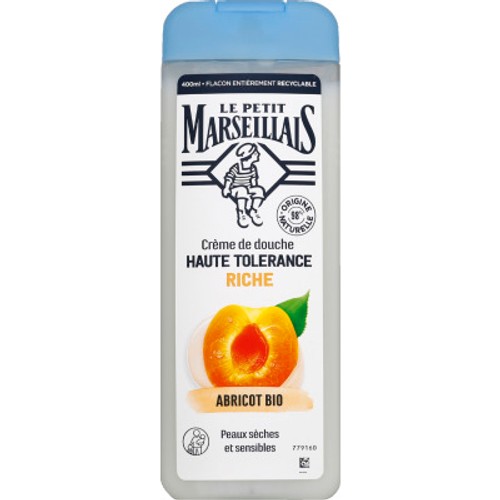 Le Petit Marseillais crème de douche haute tolérance riche abricot bio 400ml