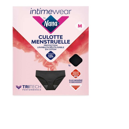 Intimewear by Nana Culotte menstruelle Coton Hipster Noir M x1