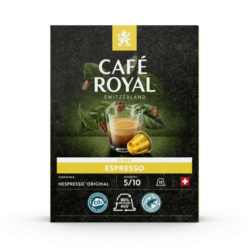 Café Royal Capsules Espresso Intensité 5/10 pour Nespresso® x18
