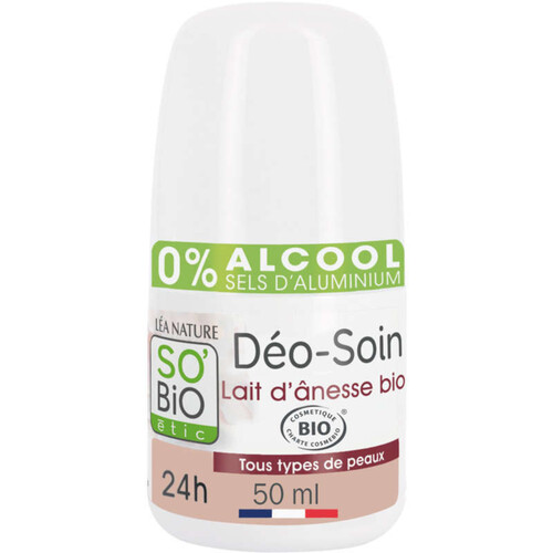 SO'BiO Étic Déodorant Hydratant Douceur Lait D'Ânesse Bio 50ml