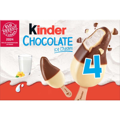 Kinder chocolat au lait ice cream x4 152g