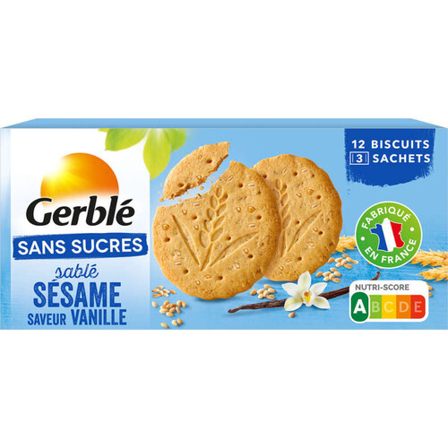 Gerblé Biscuit Sésame Saveur Vanille 132G