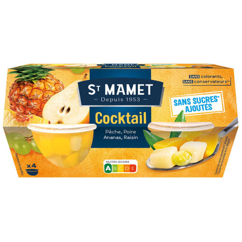 St Mamet cocktail 4 fruits sans sucres ajoutés 4x113g