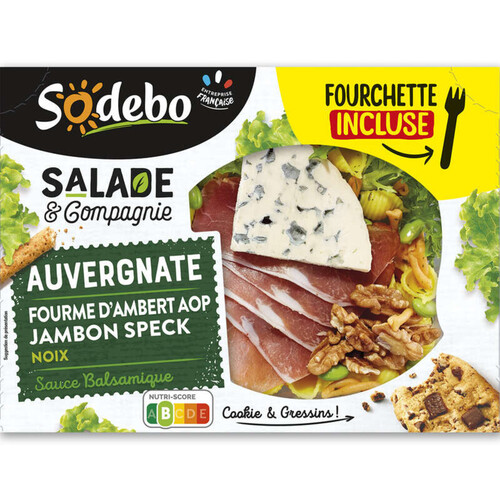 Sodebo Salade & Compagnie Auvergnate Fourme D’Ambert AOP Jambon Cru 320g