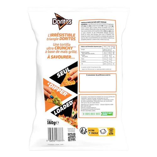 Doritos Chips Tortilla Goût Nacho Cheese 160g