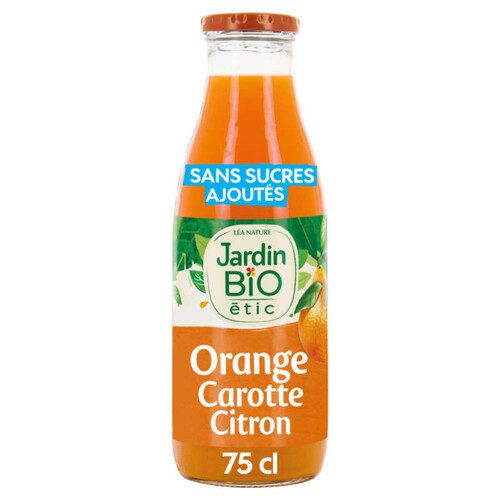 Jardin Bio jus d'orange, citron et carotte la bouteille de 75cl