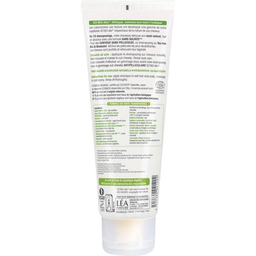 SO'BiO Étic Shampooing Anti Pelliculaire au Tea Tree 250ml