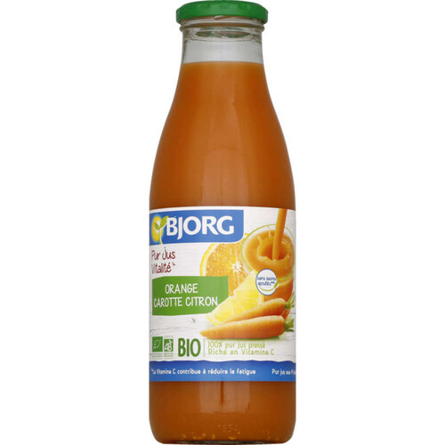 Bjorg Jus Vitalité Orange, Carotte Et Citron Bio 75Cl