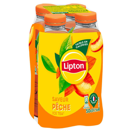 Lipton - Ice Tea - Boisson au thé saveur pêche - Les 4 bouteilles de 50cl