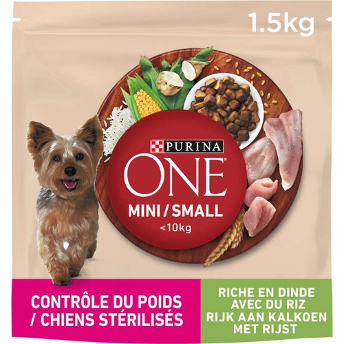 Purina One Croquettes pour Chien Mini -10kg Contrôle du Poids 1,5kg