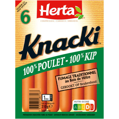 Herta Knacki saucisses 100% poulet x6