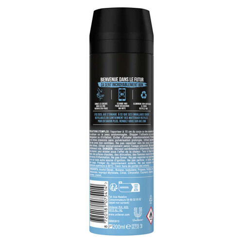 Axe Déodorant Bodyspray Ice Cool 48H Non-Stop Frais 200Ml