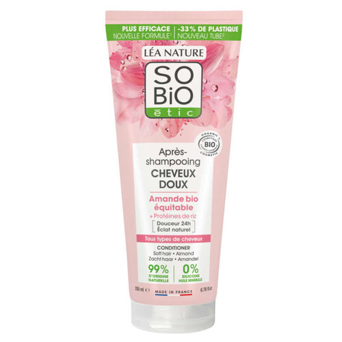 SO'BiO Étic Après-shampooing Cheveux doux au Lait d'amande Bio 200ml