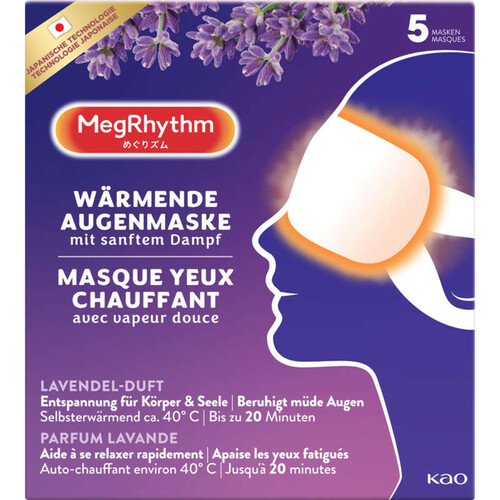 MegRhythm masque yeux chauffant lavande x5