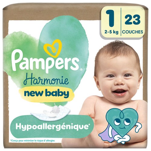Pampers Harmonie Couches Édition Limitée, Taille 1, 2kg-5kg, 23 Couches