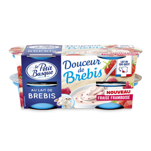 Le Petit Basque Yaourt Douceur de Brebis Fraise Framboise 4*100g