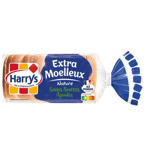 Harrys pain de mie extra moelleux nature sans sucres ajoutes sans additifs 280g