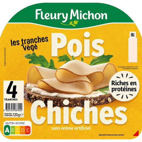 Fleury Michon Tranches de Pois Chiches x4 120g