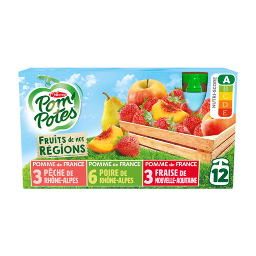 Pom'Potes Compotes Gourdes Multivariétés de nos Régions 12x90g