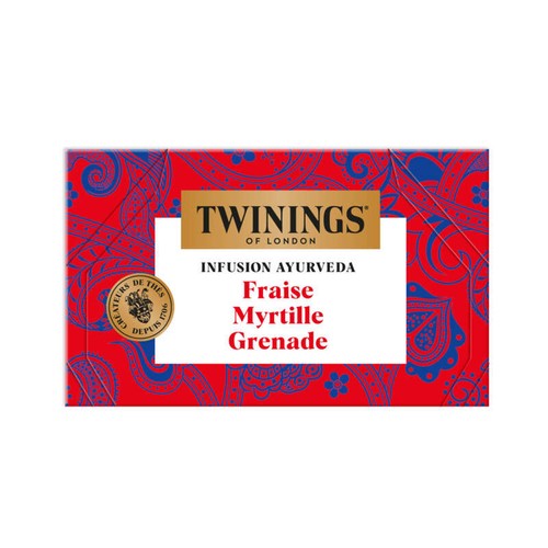 Twinings Infusion Ayurveda Fraise Myrtille Grenade 32g