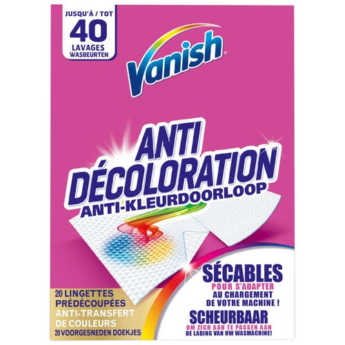 Vanish Lingettes Anti-décoloration Ultra Protection Intégrale x20