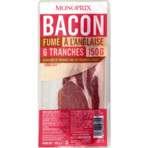 Monoprix Tranches De Bacon 150G