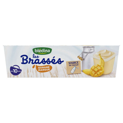Blédina Les Brassés Dessert Lacté Banane Mangue De 10 À 36 Mois 6X95G