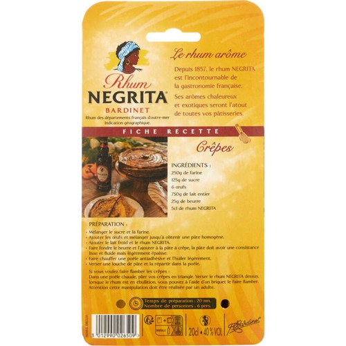 Négrita Bardinet rhum édition classique 40° 20cl