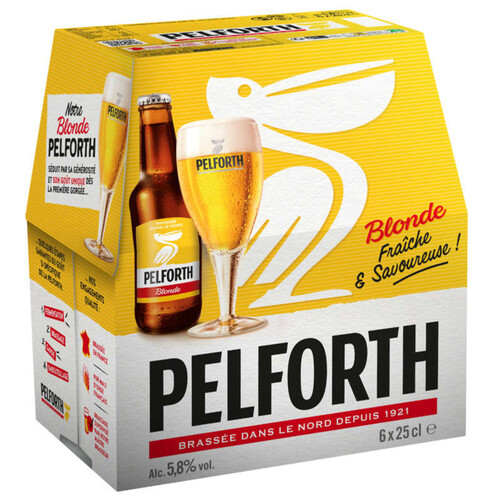 Pelforth Bière Blonde Du Nord 5.8° 6x25Cl