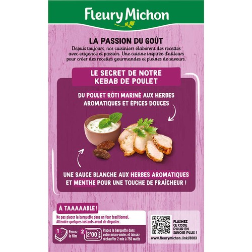 Fleury Michon Kebab de poulet et semoule à l'orientale, soit 280g