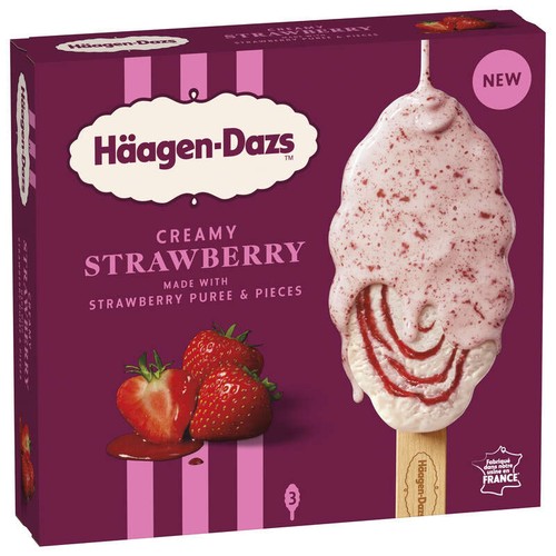 Häagen-Dazs Bâtonnets Creamy Strawberry 3x80ml