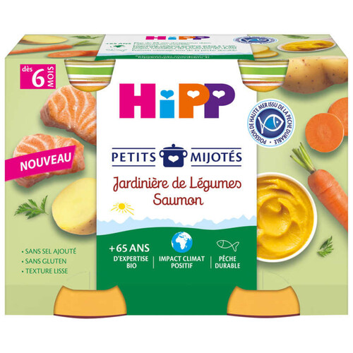 Hipp petits mijotés jardinière de légumes saumon - dès 6 mois - 2x 190g
