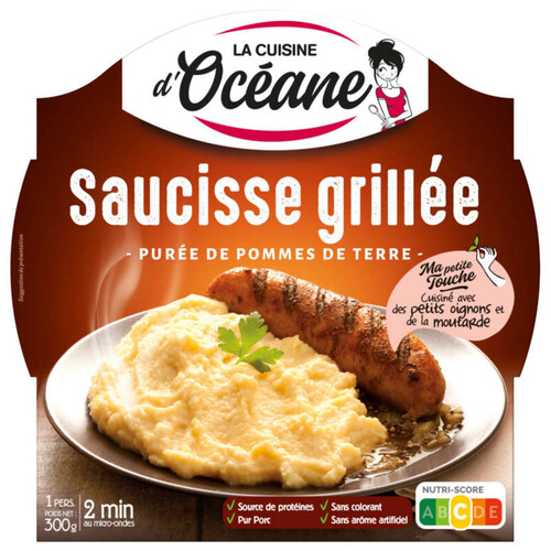 La Cuisine d'Océane Saucisse grillée et purée de pomme de terre 300g