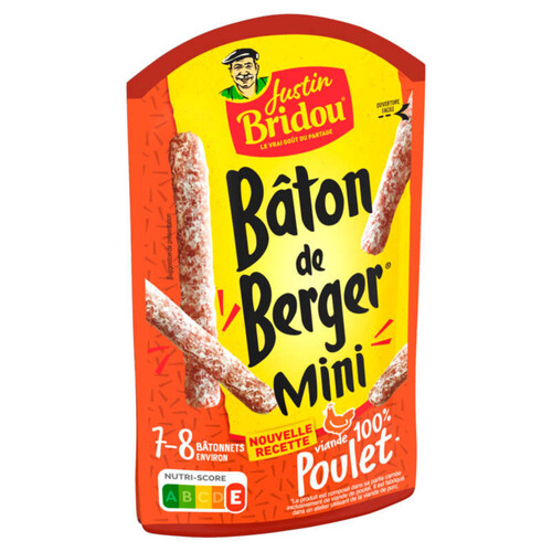 Justin Bridou Bâton de Berger Mini 100% Poulet x10 80g